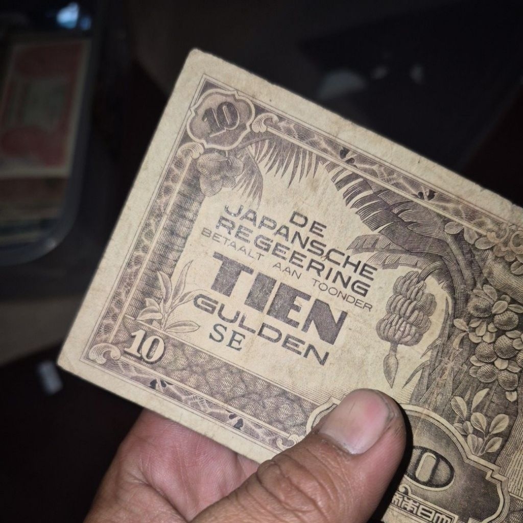 Uang Kuno Zaman Jepang De Japansche Regeering Tien Gulden (Prefik S E) "Rare"
