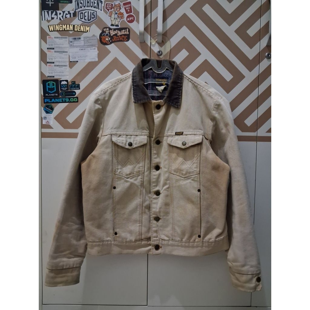 Trucker Denim Lined Jacket Wrangler Vintage Original