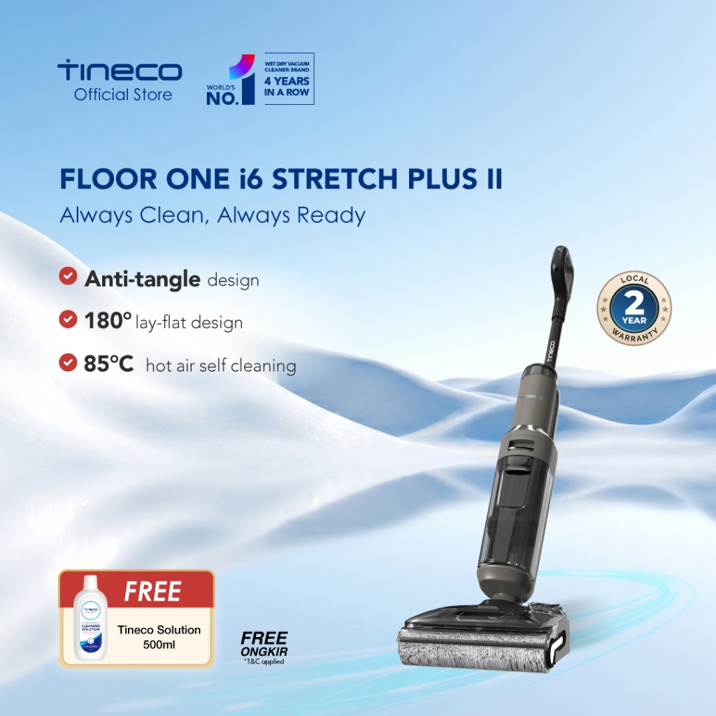Tineco Floor One i6 Stretch Plus II Smart Wet Dry Cordless Stick Vacuum Cleaner and Floor Washer
