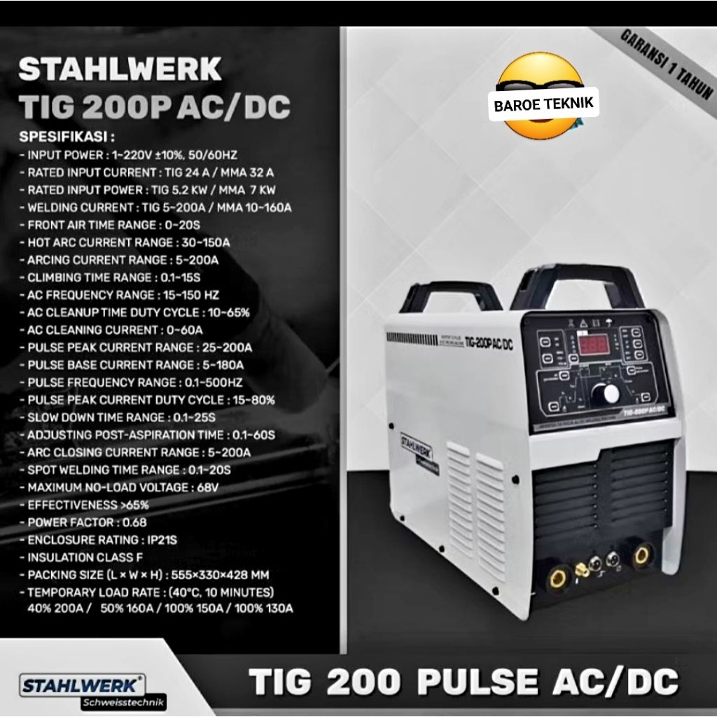 Mesin Las STAHLWERK TIG 200P AC/DC