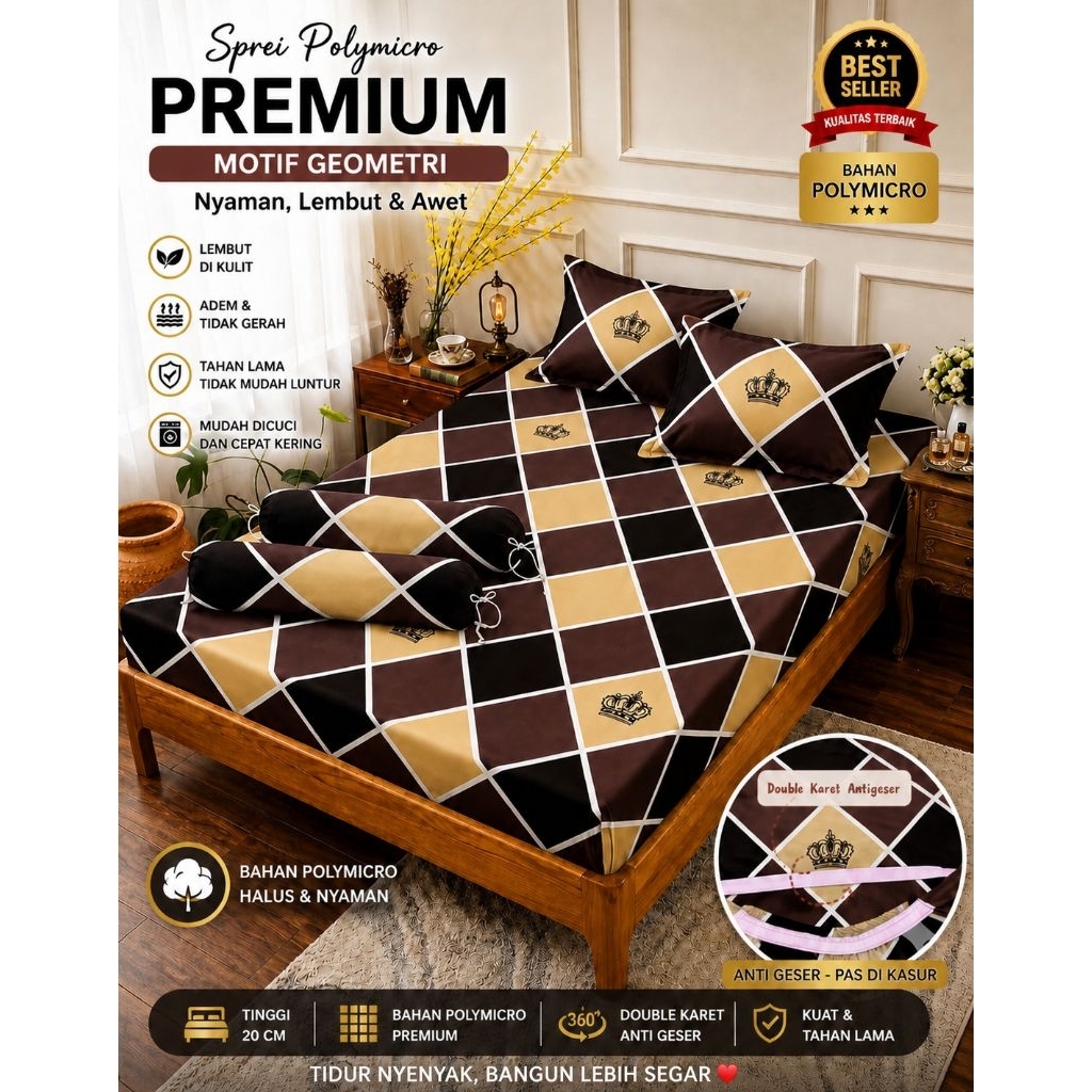 Sprey Terbaru 2026 Uk 120x200, 160x200, 180x200, Hanya Sprey, Tidak Luntur