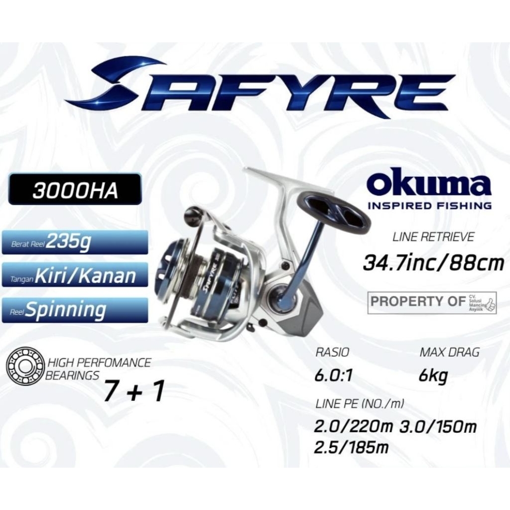 Reel Okuma Safyre 1000HA 2000HA