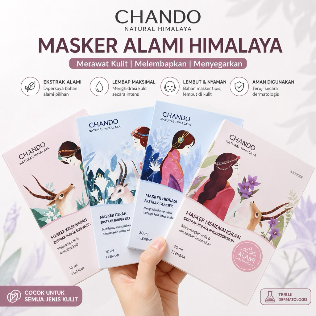 [PREORDER] CHANDO Himalaya Botanical Sheet Mask – Hydrating & Brightening Face Mask
