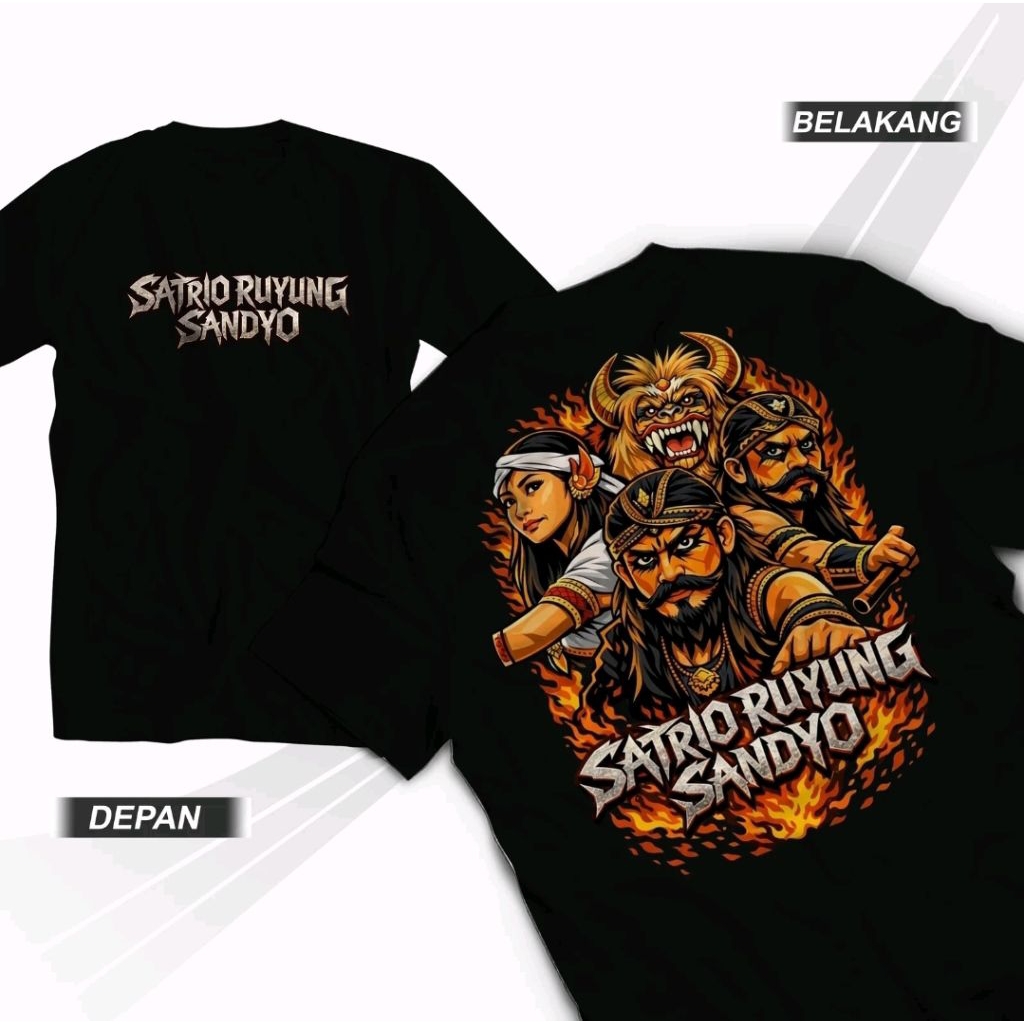 KAOS SATRIO RUYUNG SANDYO MOTIF PENARI VECTOR DAN BG API