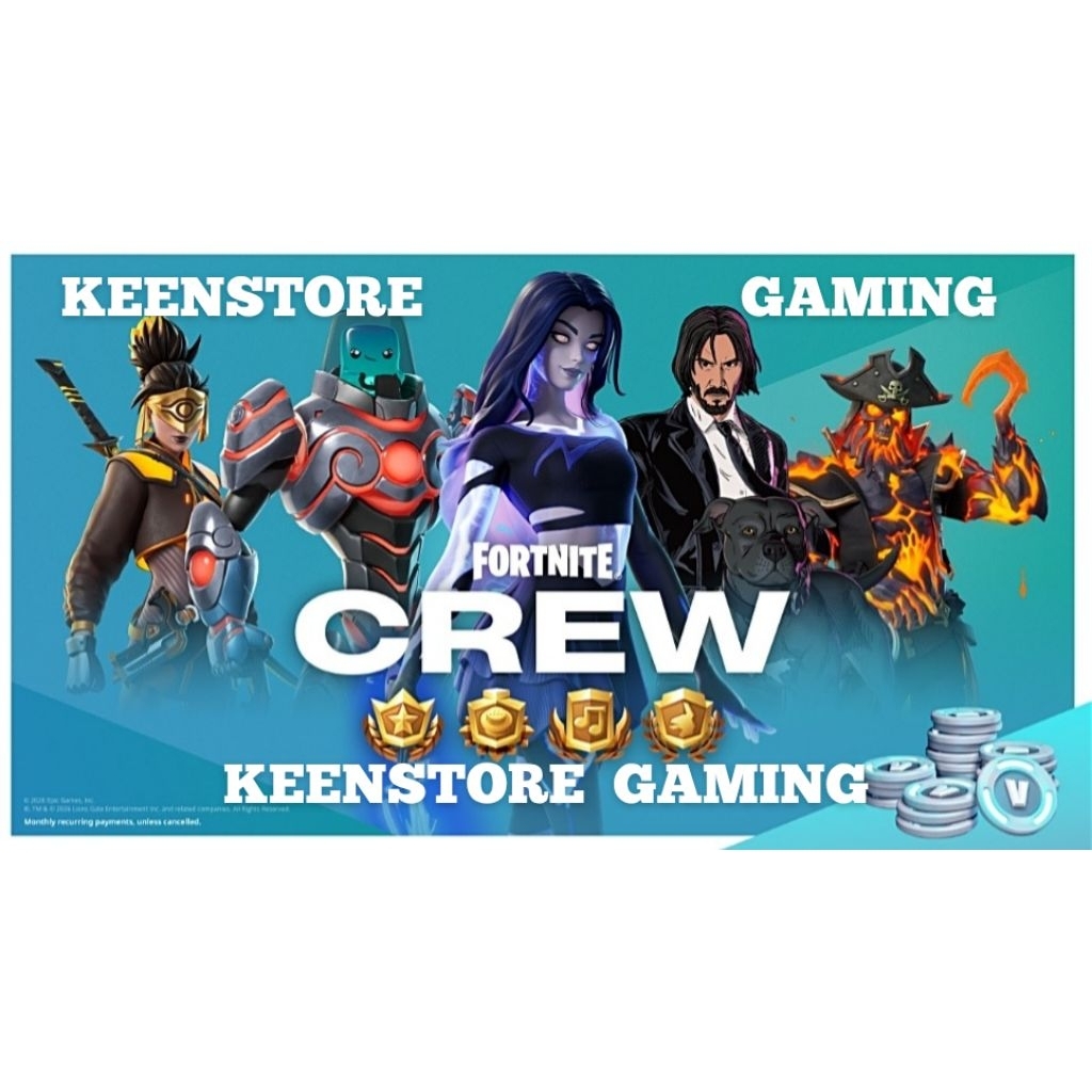 FORTNITE CREW NEW BATTLE PASS INCLUDE 6 BENEFIT [BY KEENSTORE GAMING]