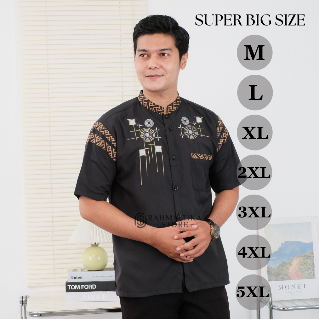 BAJU KOKO PRIA DEWASA LENGAN PENDEK MOTIF LATO LATO BORDIR WARNA NAVI ABU PUTIH HITAM TERBARU 2027