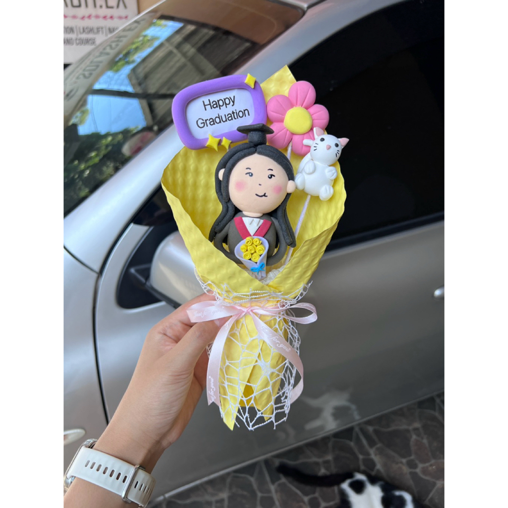 Buket clay | Custom clay bouquet | Buket wisuda | Gift birthday | Clay bouquet flowers | Graduation 
