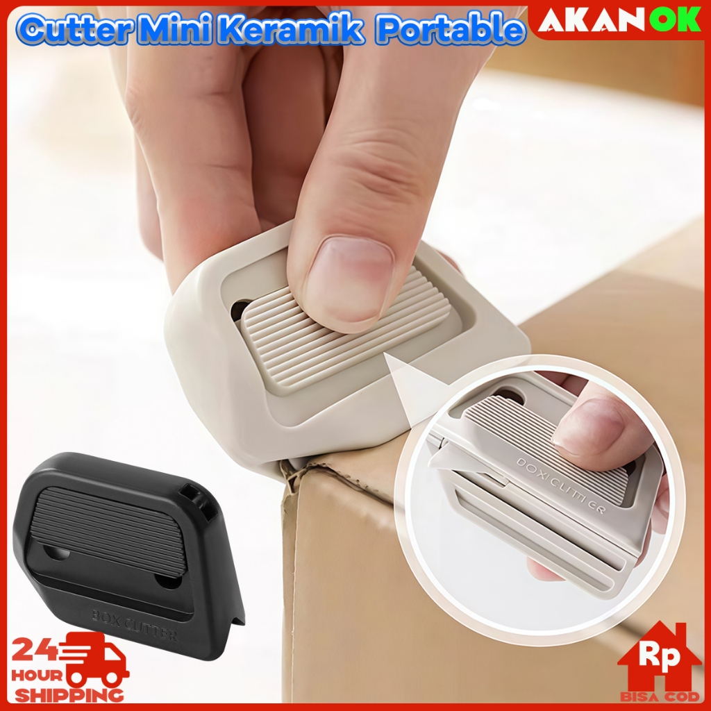 Cutter Mini Keramik Lucu Portable Tajam Pembuka Paket Kardus Kertas Stiker Pelindung Aman Alat Tulis
