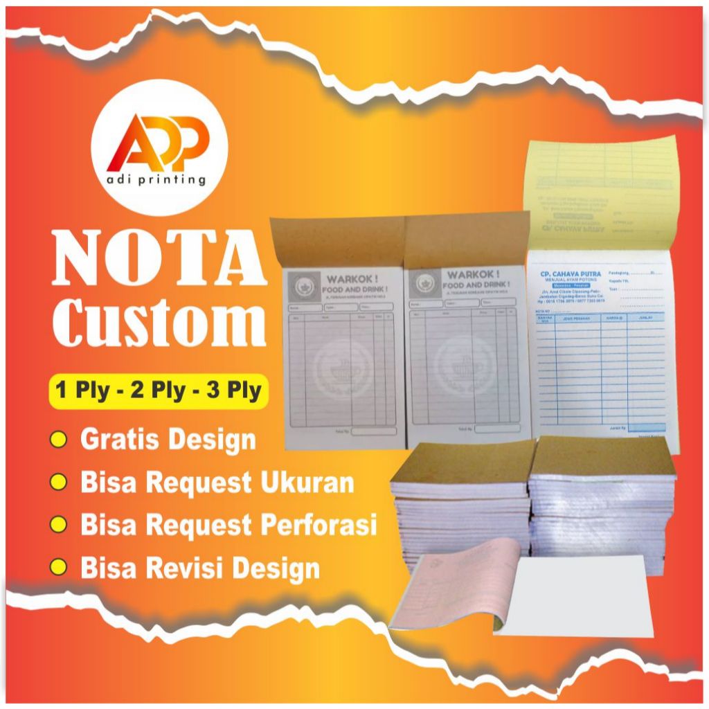 cetak Nota Murah Custom Nama Toko Free design