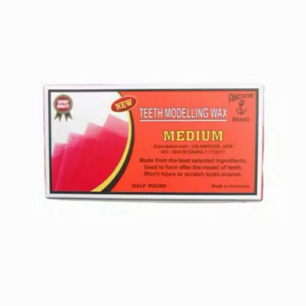 DENTAL BASE PLATE WAX ANCHOR LEMBARAN / MALAM MERAH DENTAL / MODEL MALAM MERAH ANCHOR MEDIUM