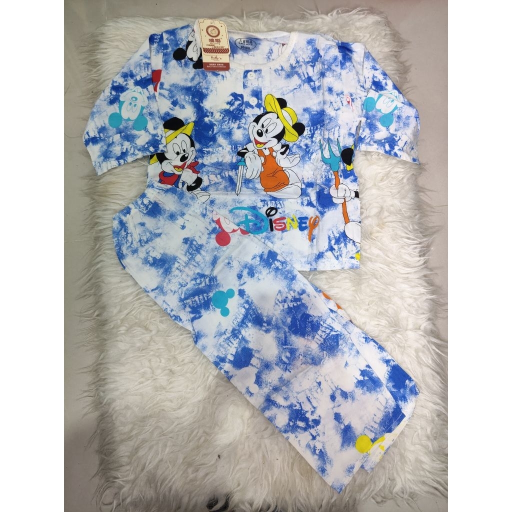 PP Mickey mouse setelan rayon import size 2 tahun