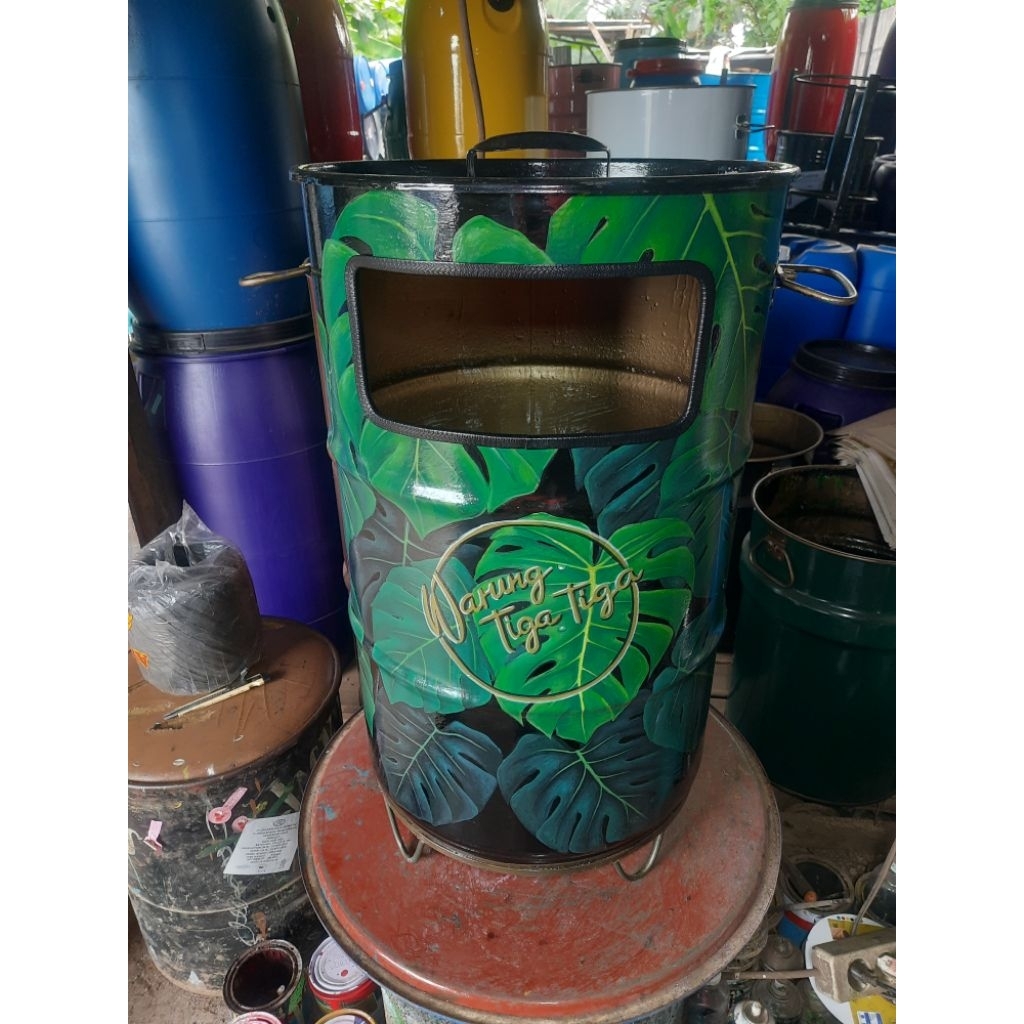TONG SAMPAH BESI COSTUM / TONG SAMPAH CANTIK / TONG SAMPAH CAFE / TONG SAMPAH ESTETIK