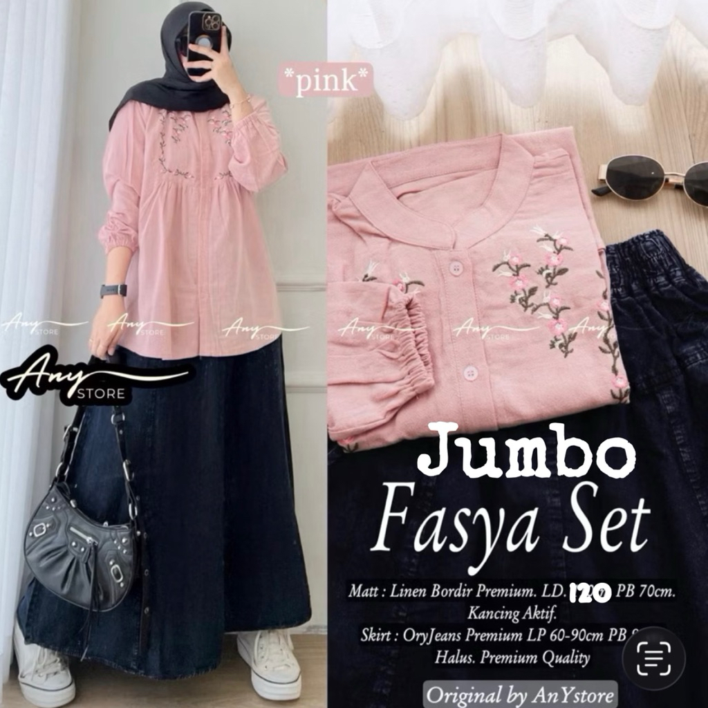NEW READY STOK BESTSELLER  Setelan baju jumbo Fasya set . Aulia set jumbo . Setelan Baju Jumbo dan R