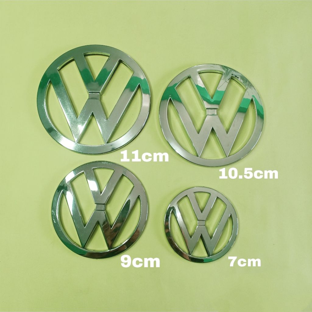 Emblem logo VW Volks Wagen Volkswagen 15cm 13.5cm 12cm 11cm 10.2cm 9cm 7cm ukuran original kodok com