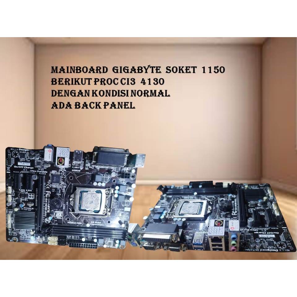 MAINBOARD PC GIGABYTE H81M-DS2 + CORE I3 4130