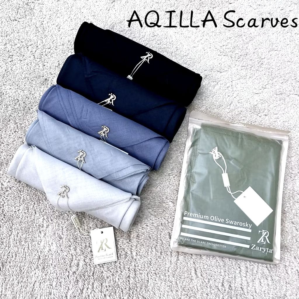 Zaryta Premium Olive Swarosky/zaryta scarf/hijab segi empat zaryta/jilbab zaryta polos/zaryta/aqilla