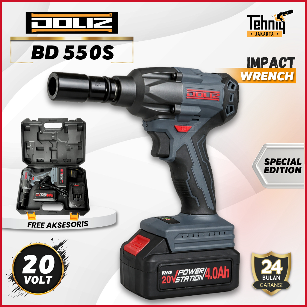 Doliz BD550S Mesin Pembuka Baut Baterai / Cordless Impact Wrench BD550S Doliz Special Edition High S