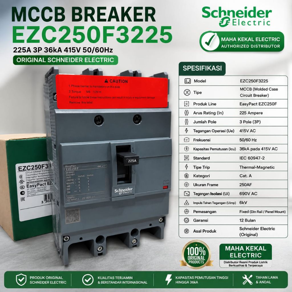 mccb breaker Schneider 125a EasyPact ezc250f3125 mccb 125a breaker 125a nfb 125a Schneider original 