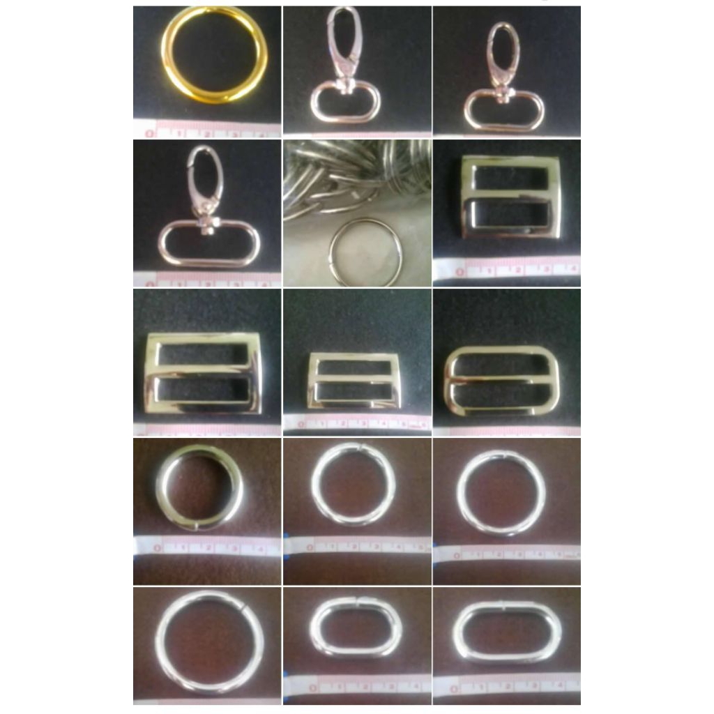 RING dan KAIT NIKEL (per lusin)/ring TAS,dompet/printilan tas/ring bulat/ring kotak/ring oval