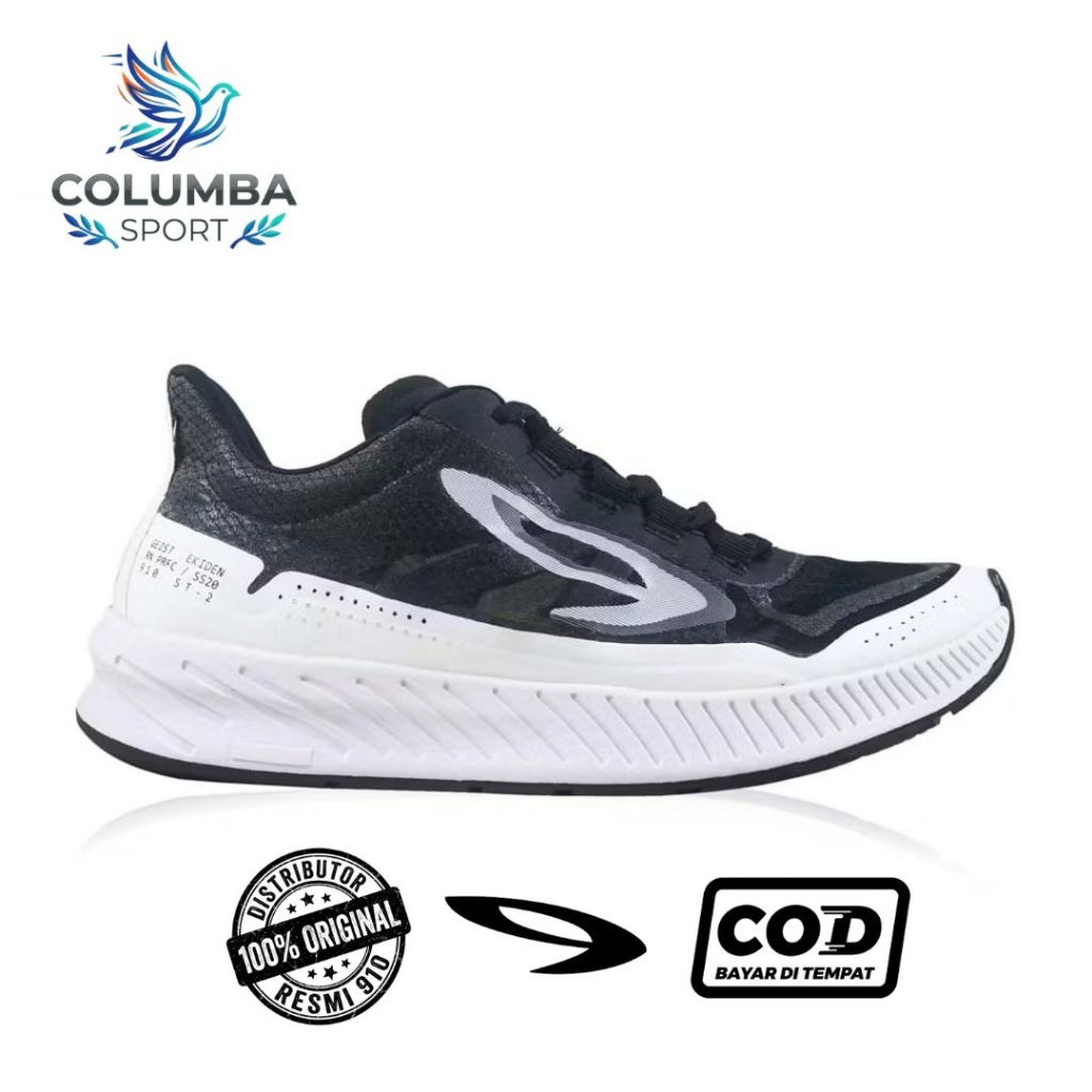 910 Nineten Geist Ekiden Sepatu Lari - Hitam/Putih