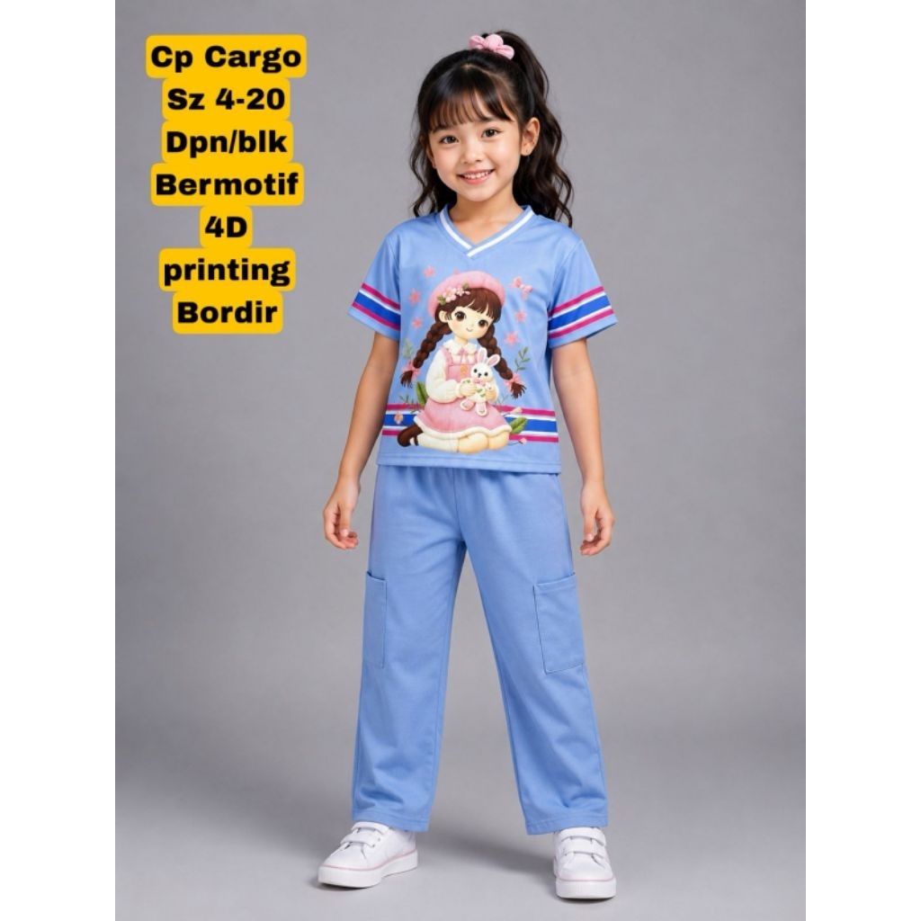 Setelan Jersey Celana Panjang Cargo Anak Usia 1-8Thn (KKS 0518.09-11/D)