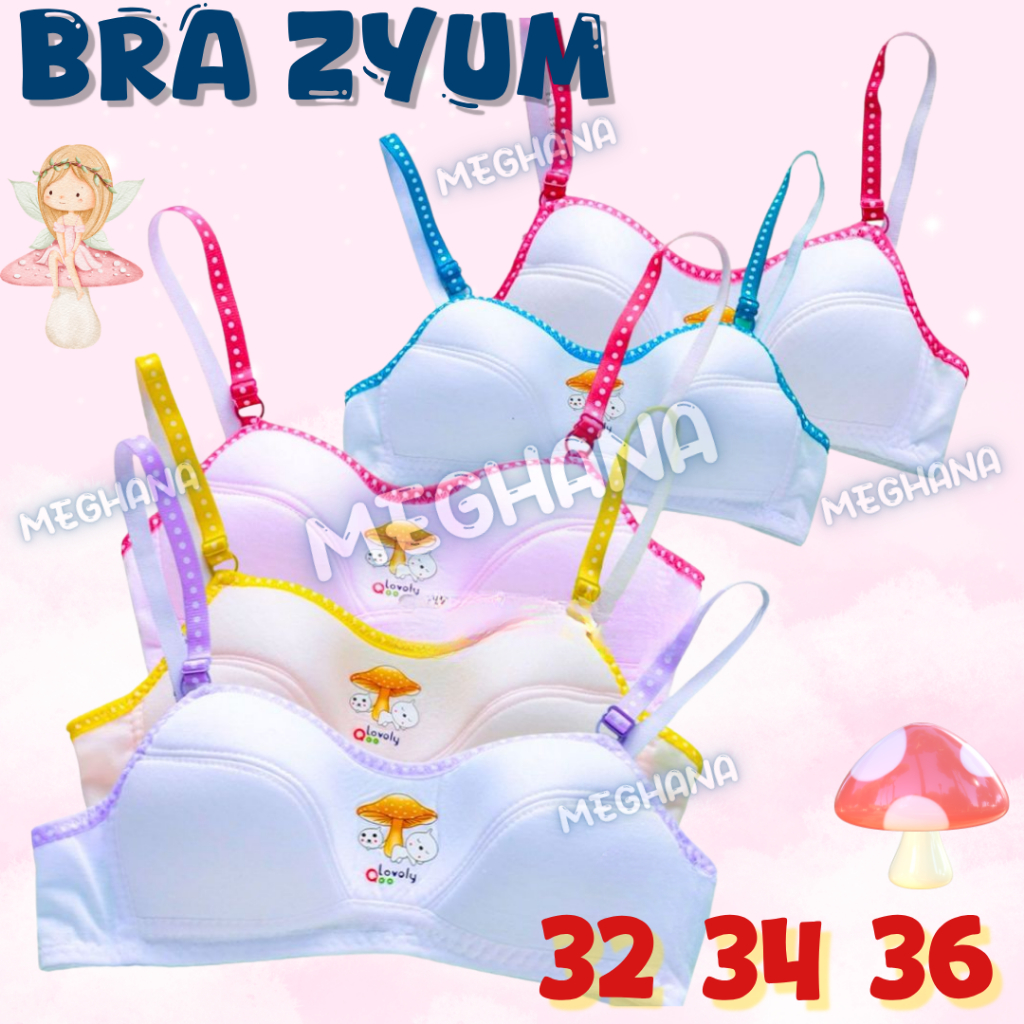 BRA REMAJA MOTIF JAMUR LUCU TANPA BUSA DAN KAWAT