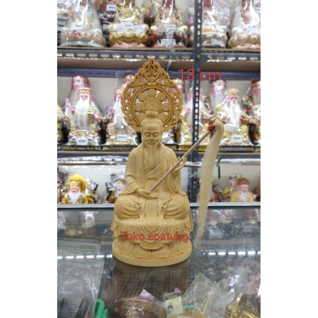 patung dewa thai siong / thai shang lau cin - kayu - 8 inch - gl