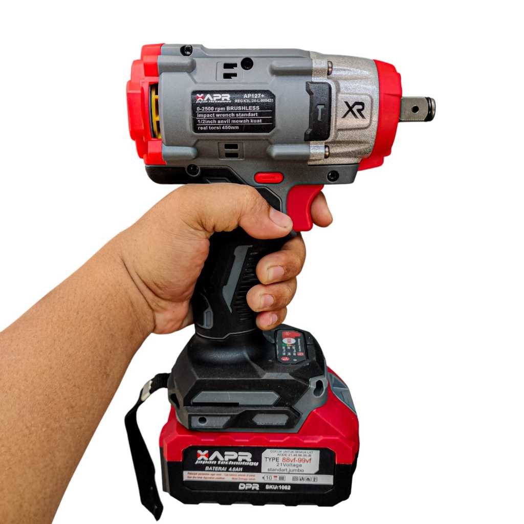 Ecoliving_ Apr Ap127+ 450Nm Impact Wrench Set Cvt Mesin Bor Pembuka Baut Brushless Garansi Apr