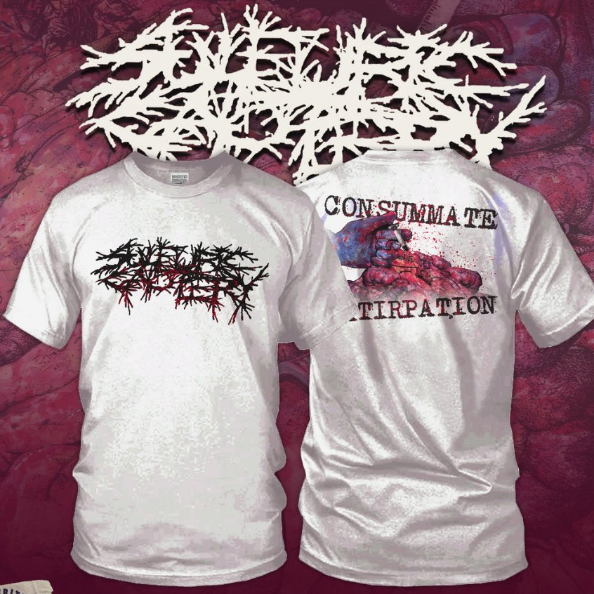 TSHIRT SULFURIC CAUTERY – CONSUMMATE EXTIRPATION WHITE LOGO