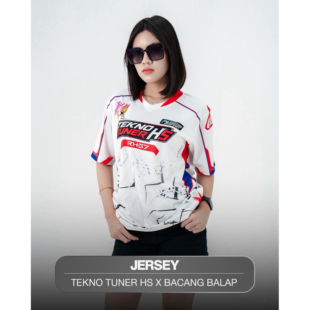Special edition Jersey Tekno Tuner HS x Bacang Balap Original - White