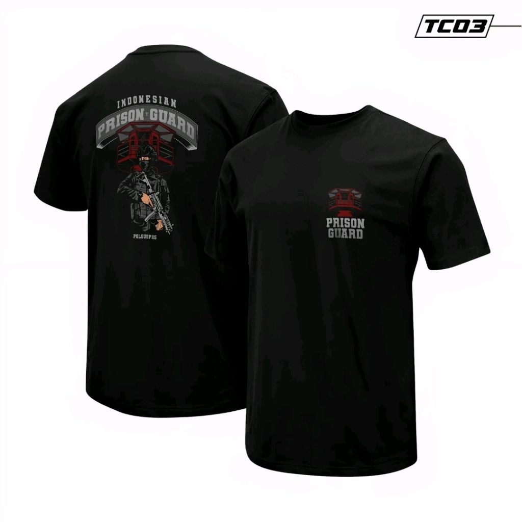 KAOS INDONESIAN PRISON GUARD POLSUSPAS MOTIF ABU BG MERAH ORANG