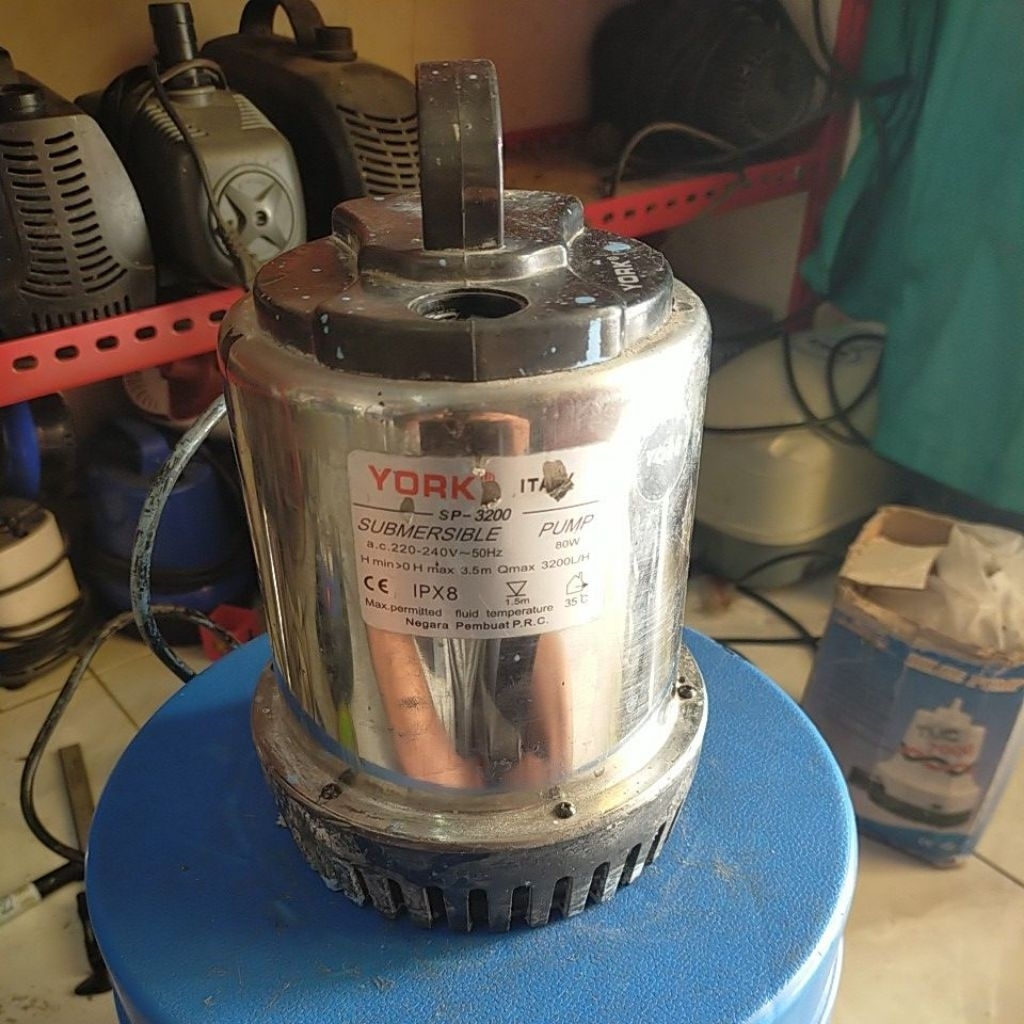 YORK ITALY SP-3200 3200L/H FILTER power head/pompa celup/filter aquarium dan kolam.