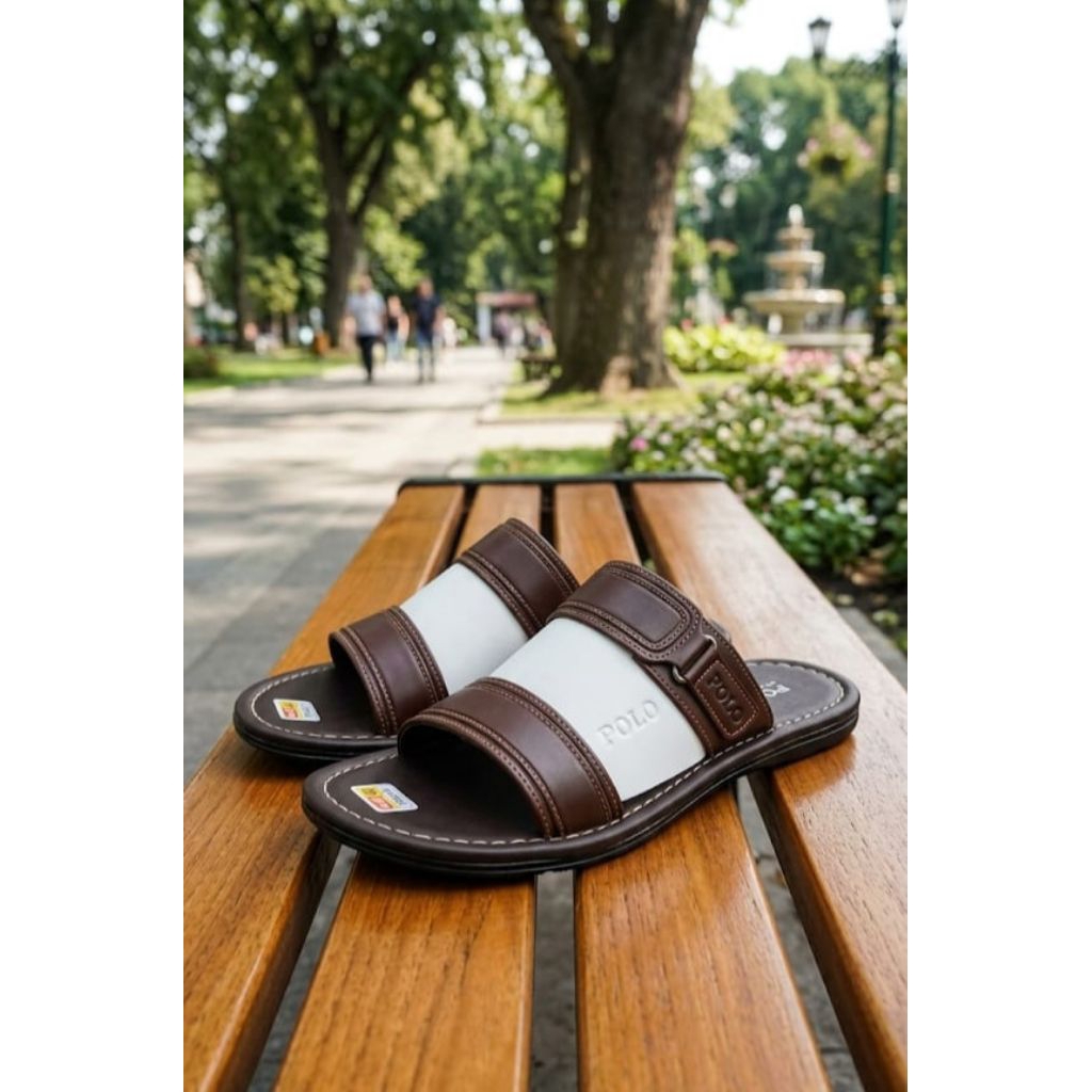Sandal Casual Selop Kulit Polo Sandal Terlaris