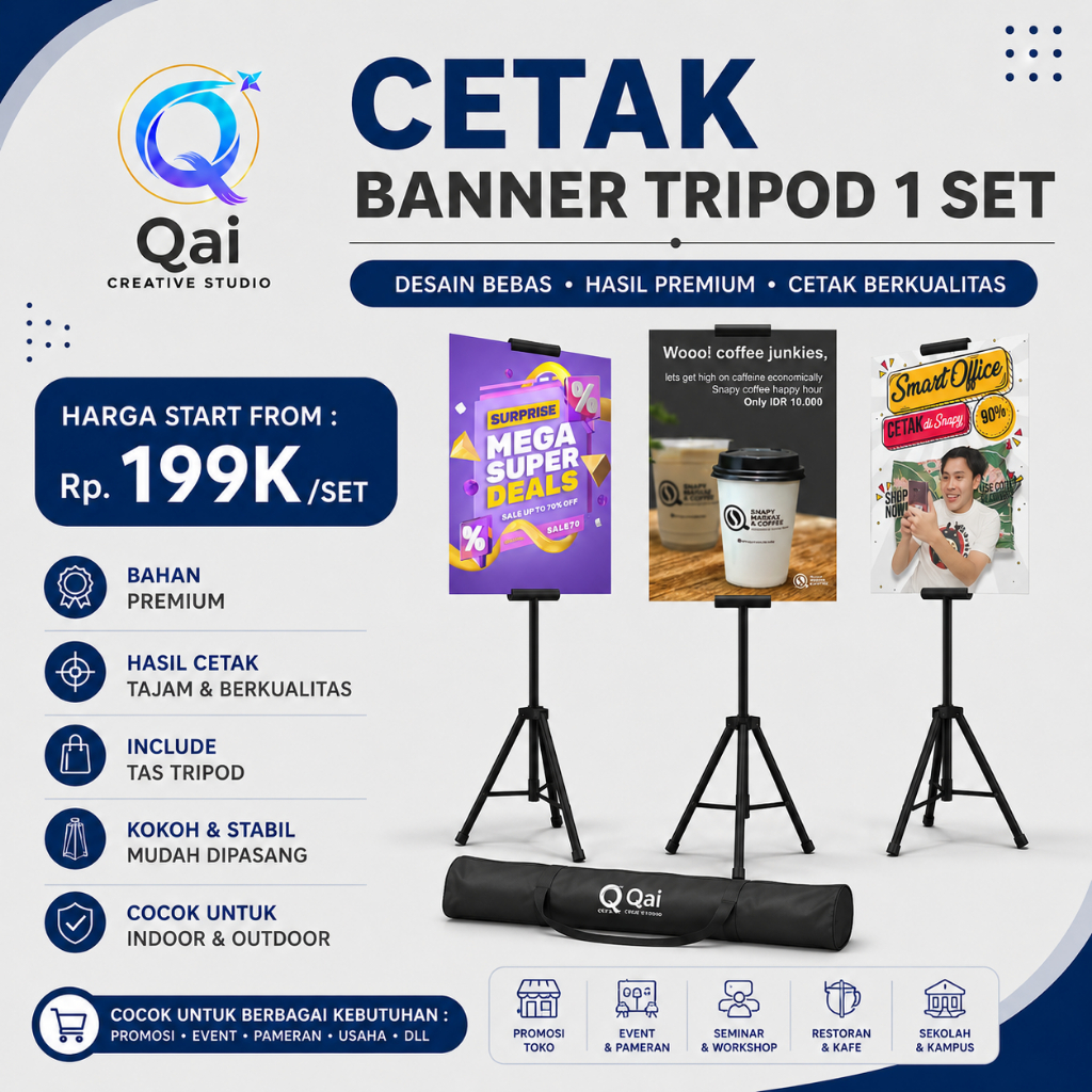 TRIPOD BANNER CUSTOM | TRIPOD BANNER PREMIUM | BANNER TRIPOD | BANNER KEKINIAN