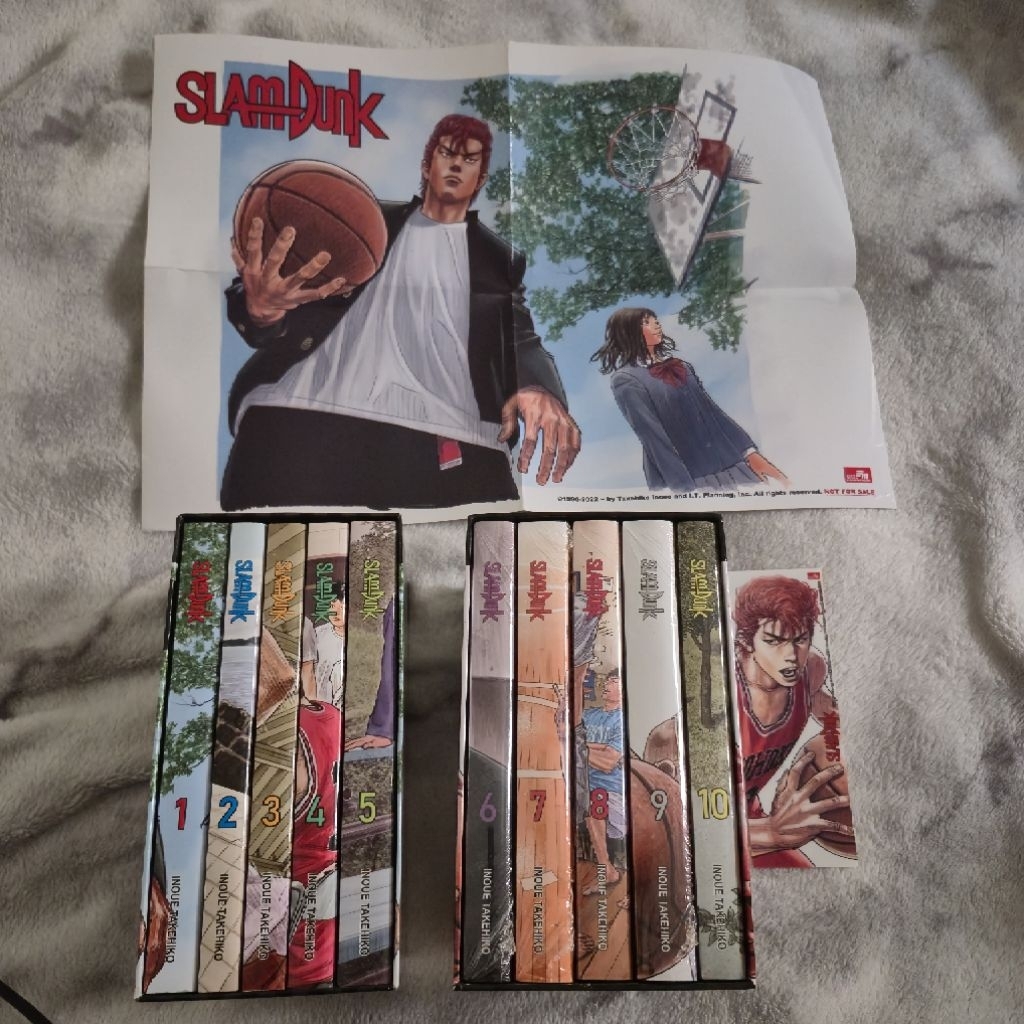 Slam Dunk Box set 1-5 (open segel), 6-10 (segel) + BONUS poster & bookmark resmi Elex media