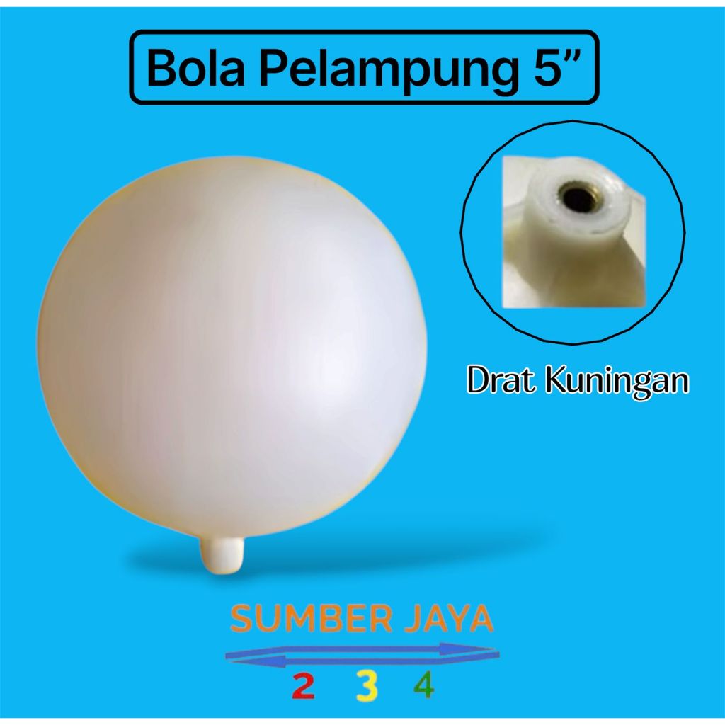 Bola Pelampung Toren 5" Putih Bak Air Tandon Drat Kuningan