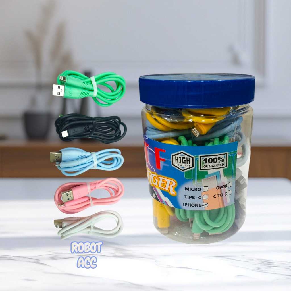 Kabel Data OTF Lightning Macaron Kabel Charger OTF Macaron Lightning Perpcs