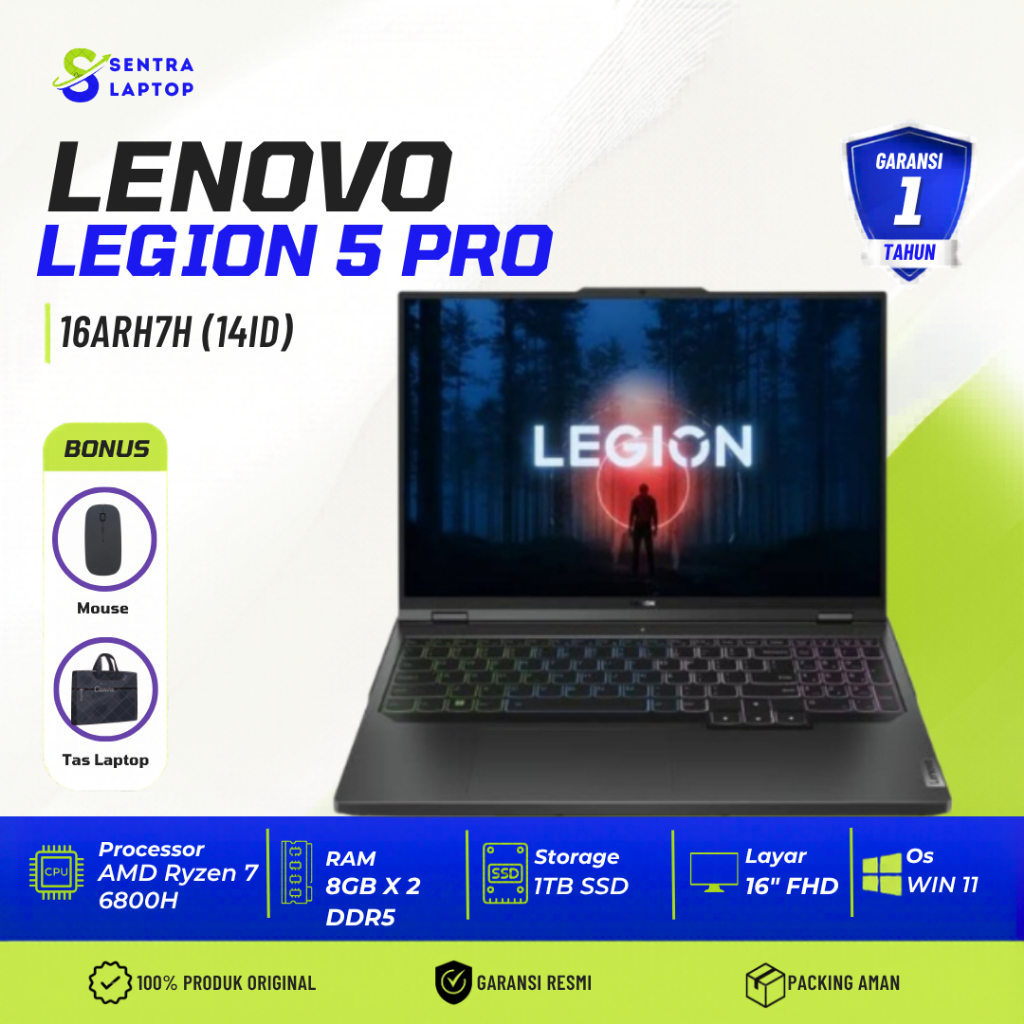 LENOVO LEGION 5 PRO 16ARH7H (14ID) AMD R7 16GB 1TB RTX3070 16" FHD WIN11