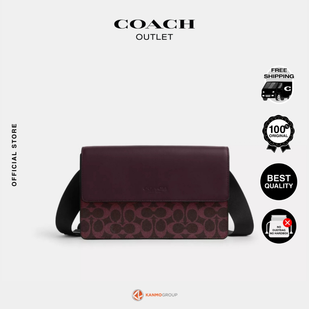 Coach Turner Flap Crossbody Bag In Signature Canvas - Tas Selempang Pria