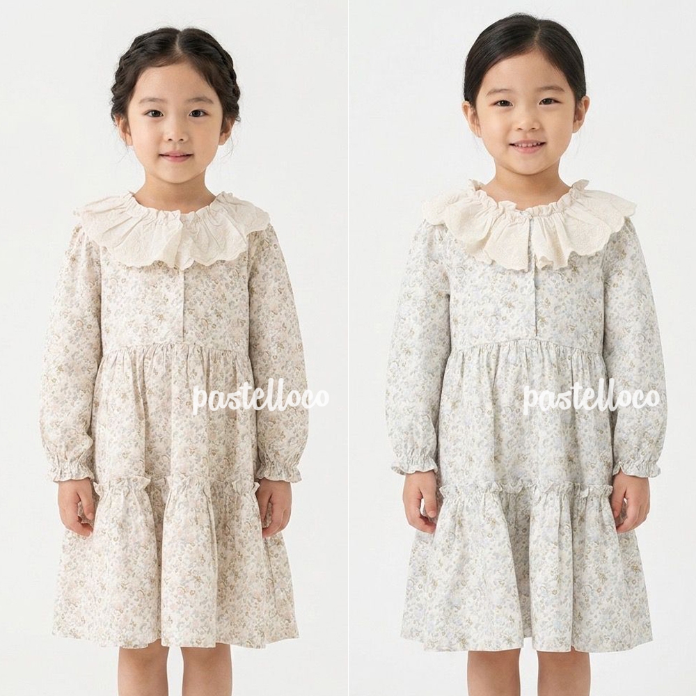 Ballet de Paris Dress Anak Perempuan Premium Bunga Panjang Korea Style
