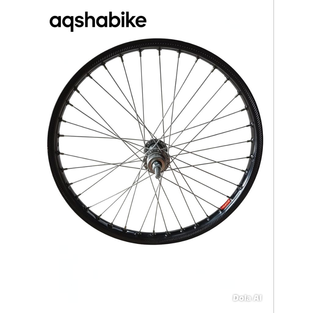 Set Velg Sepeda 20 Inch Depan Belakang Lingkar Hitam Jari Chroom Siap Pakai Tahan Lama