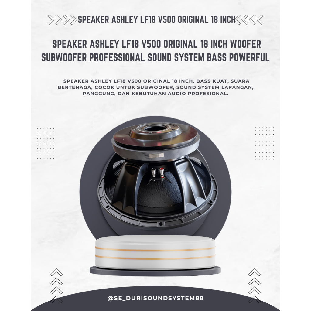 SPEAKER ASHLEY LF18 V500  Speaker Ashley 18 inch  Speaker Ashley 18v500 Original
