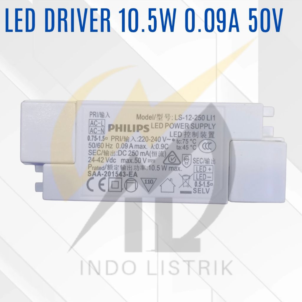 Ballast Led Driver Philips Led Driver 10.5w 0.09A 50v Philips Led Driver 10.5w 0.09A 50v