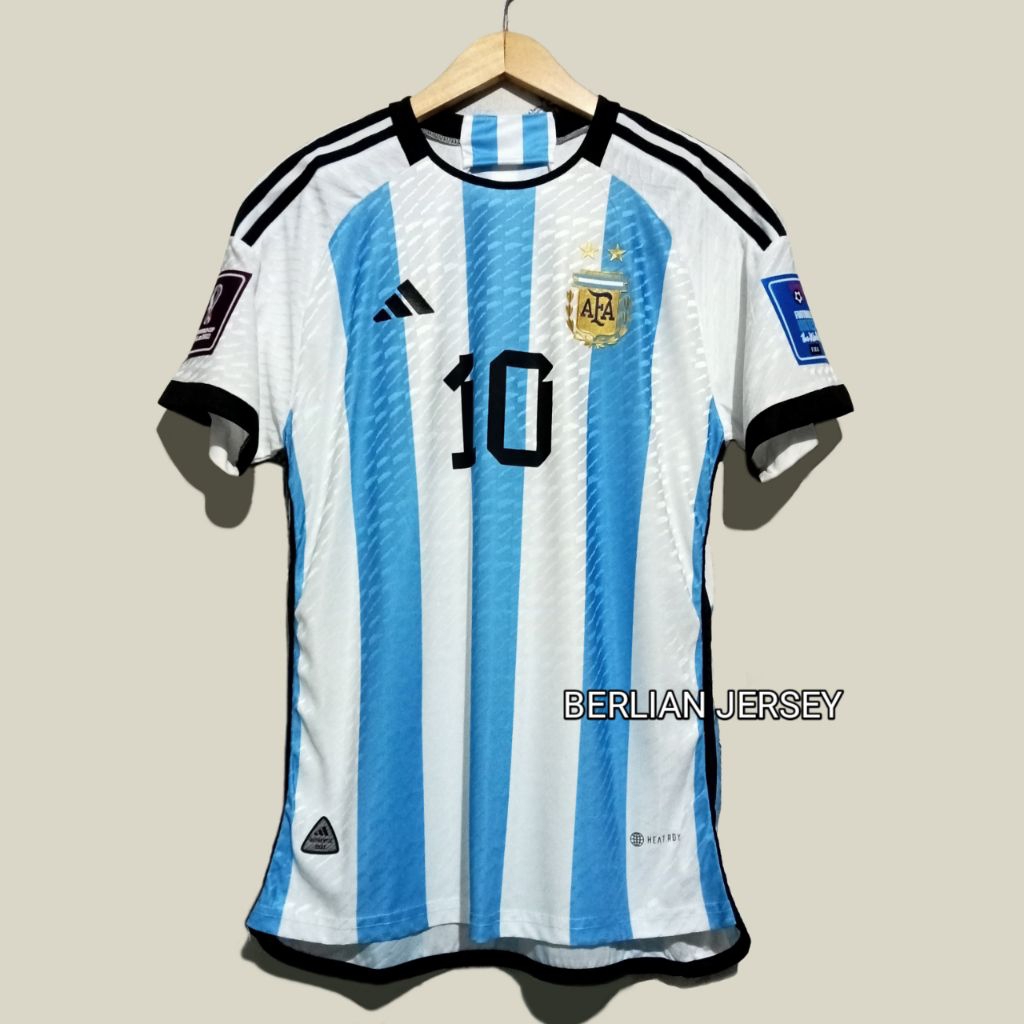 Jersey Player Issue Argentina Home 2022 Nameset Messi Jersey Argentina Piala Dunia 2022