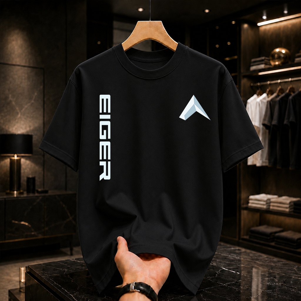 T-Shirt Eiger Pria Aesthetic - Kaos Lengan Pendek Minimalist - Baju Pria Distro Original