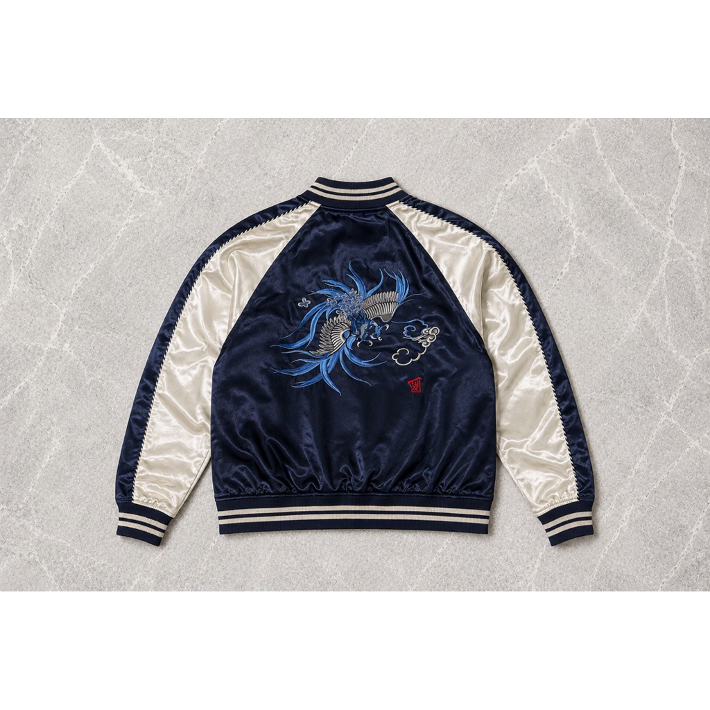 Jaket Sukajan Jacket Phoenix Art Evisu Souvenir Bomber Varsity