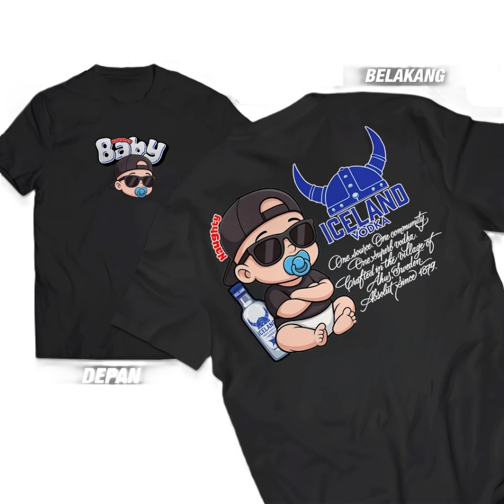 KAOS BABY ICELAND VODKA/ kaos Distro BABY ICELAND VODKA/ kaos Pria dan Wanita