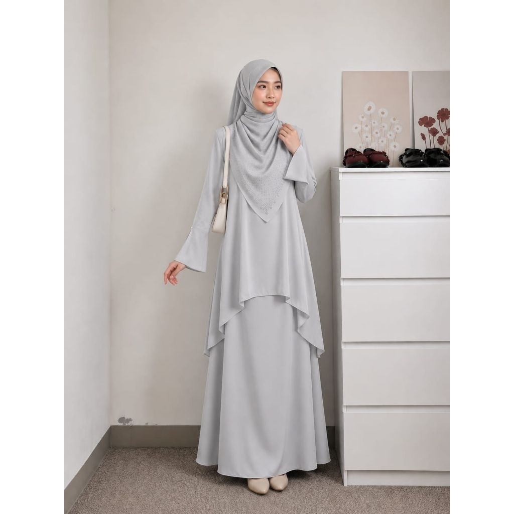 NEW DEALS Set Tunik Rok Sadrina Bahan Sabrina Anty UV Baju muslim
