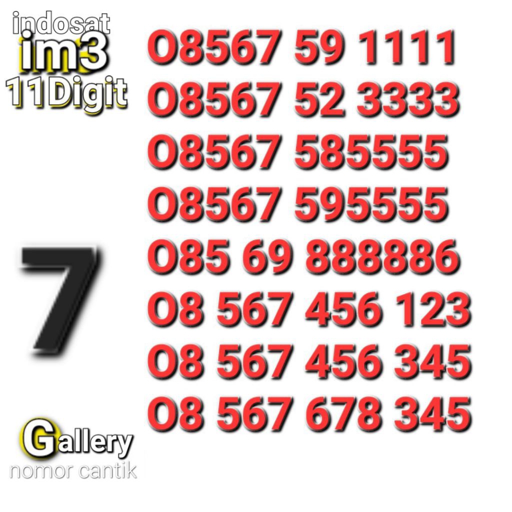 NOMOR IM3 11DIGIT 345 - 5555