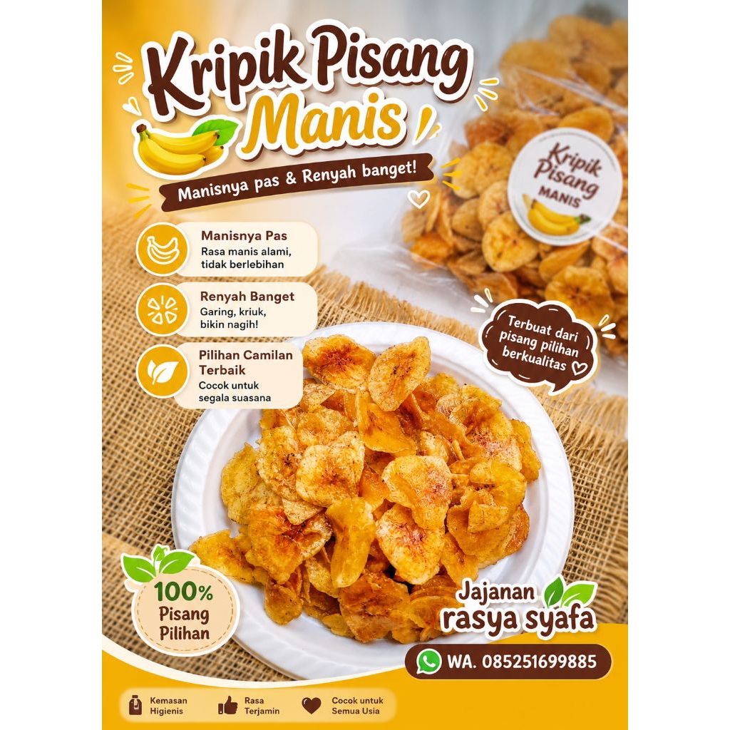 KERIPIK PISANG MANIS |Kripik pisang |aneka kripik | jajanan enak |cemilan enak |snack kiloan